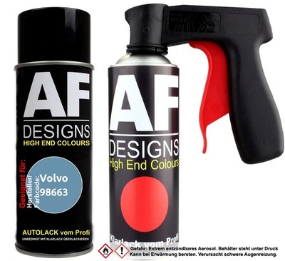 Spraydosen Griff Set für Volvo 98663 Pigeon Blue Basislack Klarlack Handgriff Pi