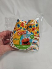 Glad Sesame Street 3oz Disposable Cups For Kids 20 Paper Cups Elmo Cookie Monstr