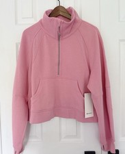 Lululemon Scuba Oversized Funnel-Neck Half Zip Pink Tied M/L