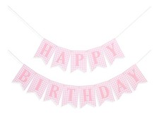 Happy Birthday Bunting Banner - Pastel Hanging Letters Party Decoration Garland
