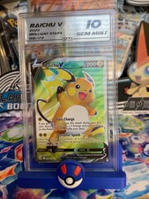 Pokemon RAICHU V 158/172 - Brilliant Stars - ULTRA RARE FULL ART CAG 10 GEM MINT on eBay