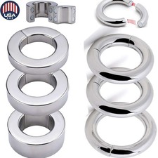 Magnetic Stainless Steel Ball Stretcher Man Enhancer Chastity Scrotum Ring Metal