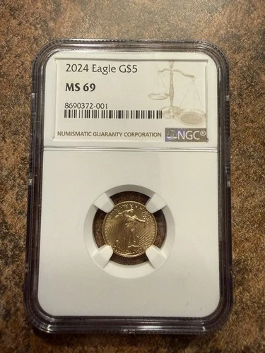 2024 U.S. $5 GOLD AMERICAN EAGLE - 1/10 oz. - NGC SLABBED - MS69