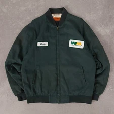 Red Kap Vintage Waste Management Workwear Bomber Jacket L Green Company