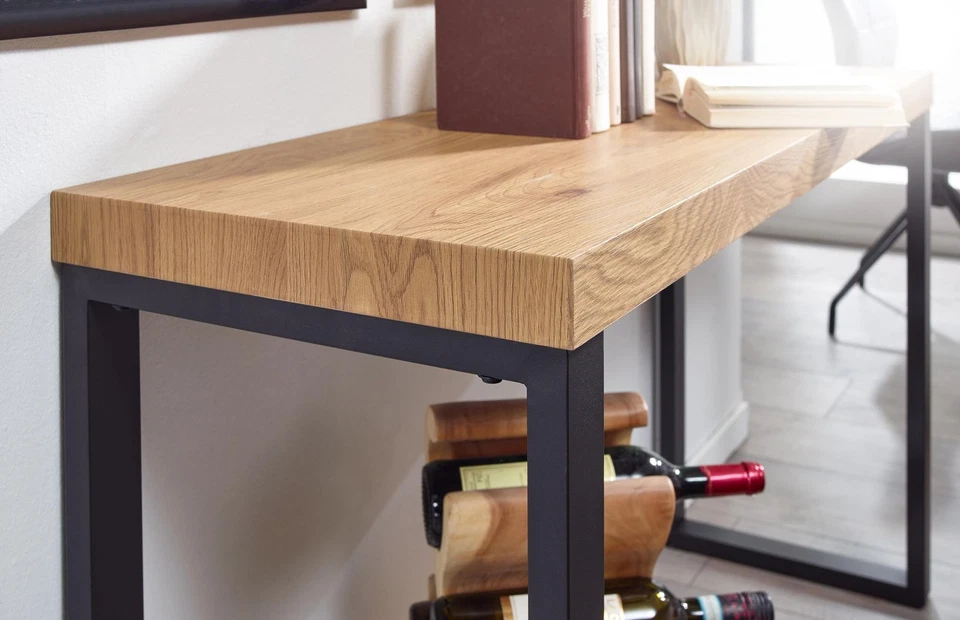 FineBuy Table Console Décor Chêne 120 cm Table d'ordinateur Table du Couloir - Photo 4/4