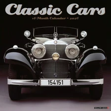 Willow Creek Press,  Just Classic Cars 2026 Wall Calendar, 12'' X 12'', 18-Month
