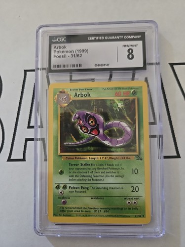 Arbok (1st Edition) graded CGC 8 for sale on eBay