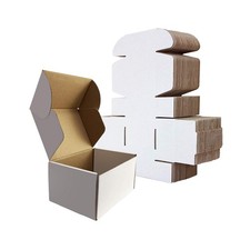 RLAVBL 6x4x3 Inches Shipping Boxes Set of 25, White Small Corrugated Cardboar...