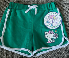 Girls' Hello Kitty Matchback Shorts - Green/White Size Small 6/7