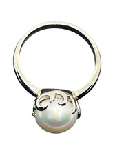 Sterling silver pearl ring size 9 ornate setting