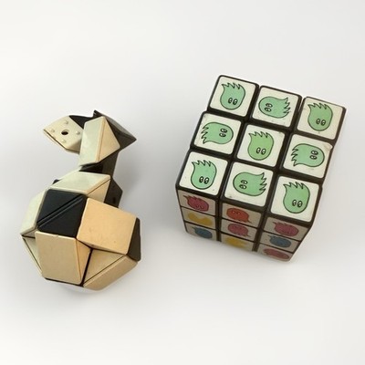 Vintage 1980 s Rubics Cube LOT  SNAKE & PAC MAN 3517-30