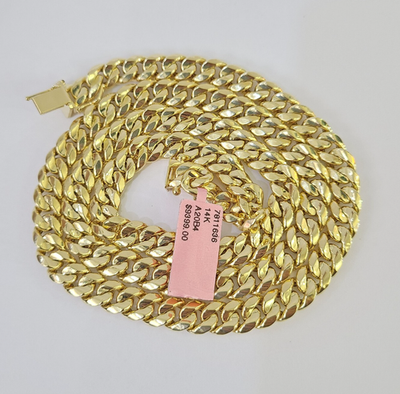 8mm 14k Gold Miami Cuban Link Chain 20 Inch / Box Clasp Real 14kt