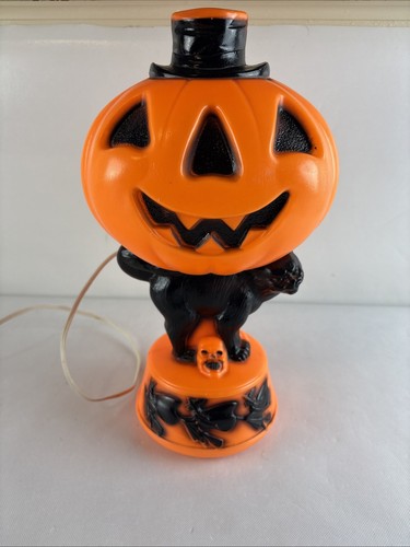 Vintage Empire Black Cat Skull & Witches Pumpkin Halloween Blow Mold 14” tall