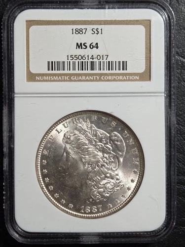Beautiful 1887 Morgan Silver Dollar NGC Graded MS 64