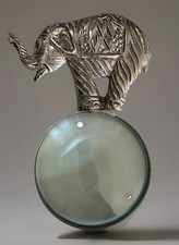Magnifying Glass Lens Decorative Elephant Handle Handheld Silver Color