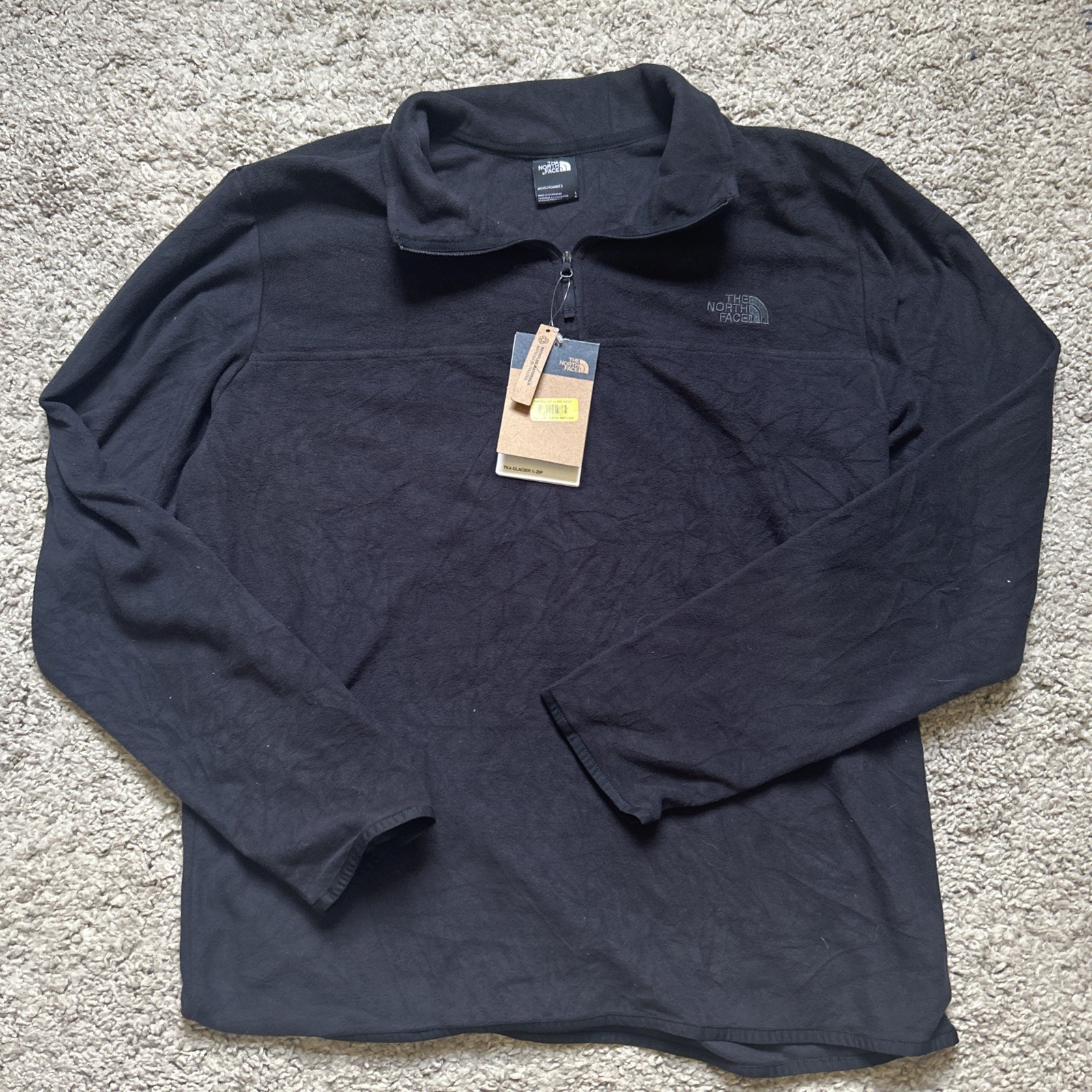 The North Face Men’s Large TKA Glacier 1/4 Zip Fleece Pullover TNF Black