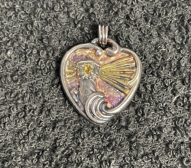 Gorham Vintage Lighthouse Pendant I Am The Light Of The World 