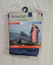 CuddlDuds Climate Right for Frigid Cold Warmth Leggings size XS/XCH NWT Blue/BLK