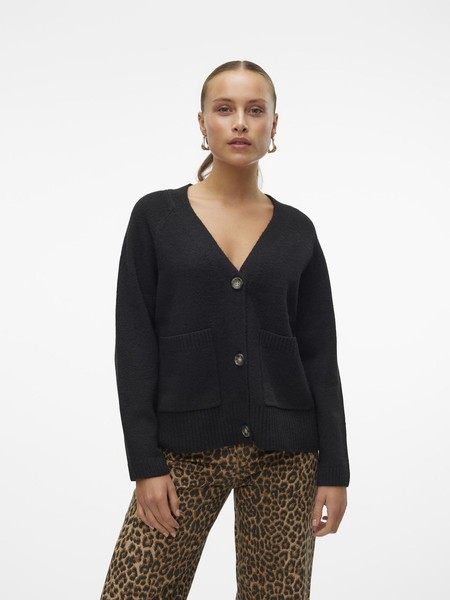Cardigan Vero Moda Vmboom LS V-Neck Knopf GA Noos, Damen, GrößE M, Grau-image