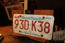 2010 Massachusetts License Plate VERY ROUGH 93D K38