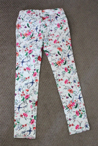 Old Navy Rock Star Jeggings size 10R White Pink Floral - NEW - Picture 5 of 5
