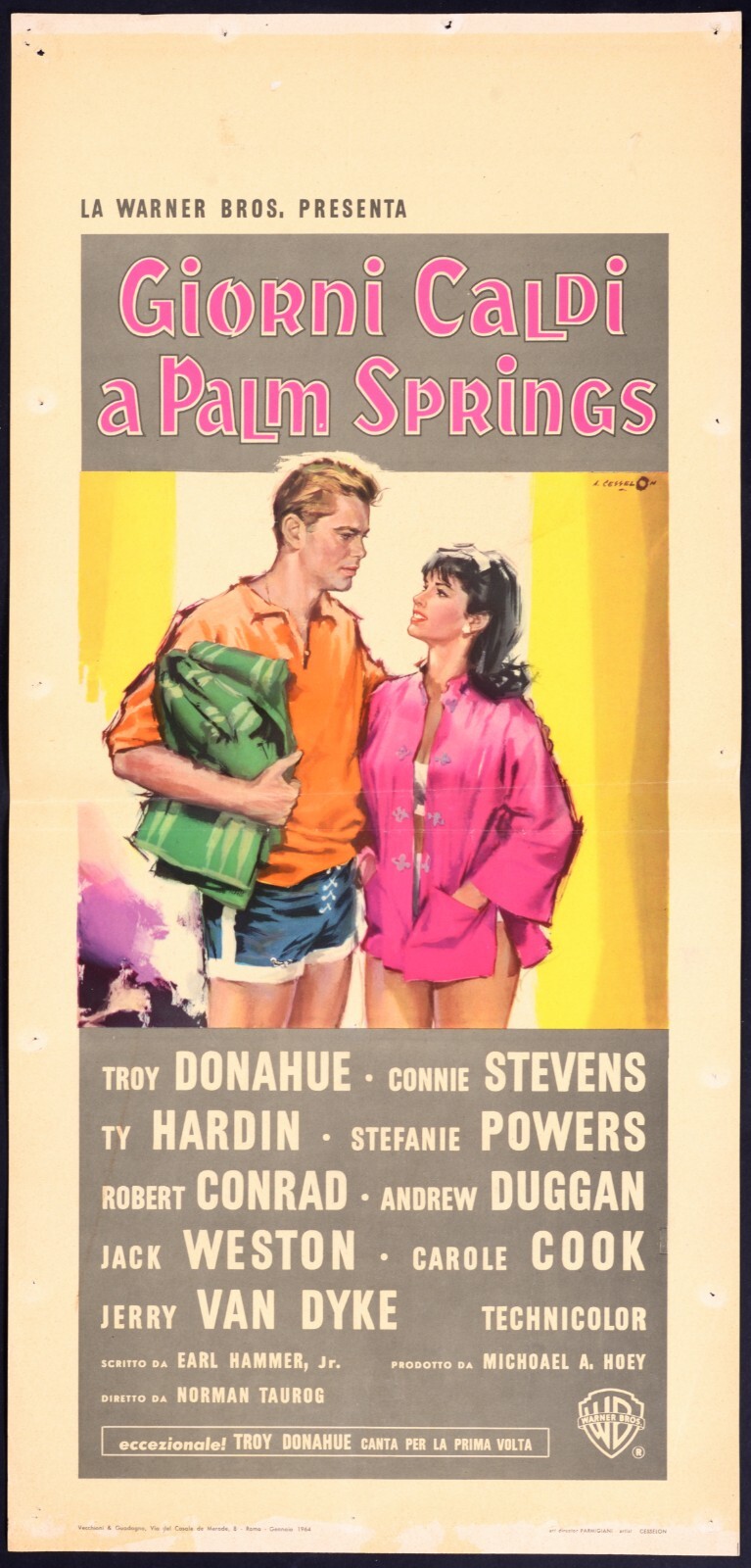 Locandina originale film Giorni caldi a Palm Springs (1963) - Regia di Norman Taurog