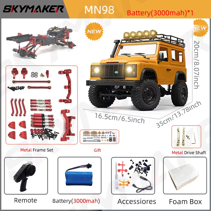 RC Car for Kids 2.4G 4WD Rock Crawler Defender Remote Control 1/12 RC Truck Toys