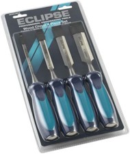 Eclipse 4 Piece 1/4in To 1in Bevel Edged Professional Wood Chisel Set, BEWC4BCE