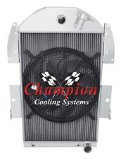 Rn 4 Row Radiator Chevy Config16 Fan For 1934-1936 Chevrolet Pickup V8 Conv