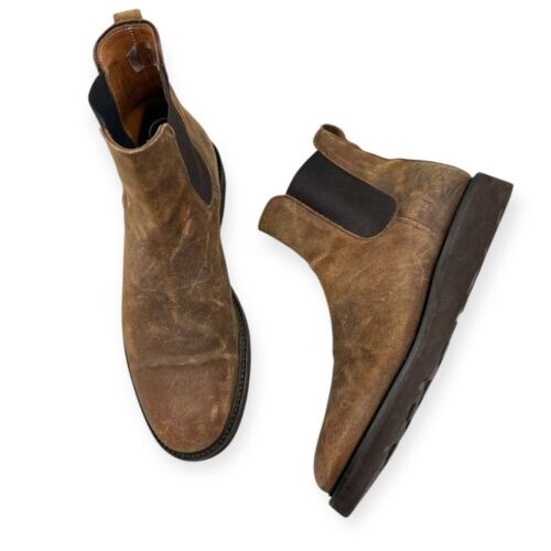 ☀️OFFERTA☀️ Stivali Chelsea leggeri in camoscio cerato marrone Cobbler Union misura: 9,5 - Foto 6 di 14