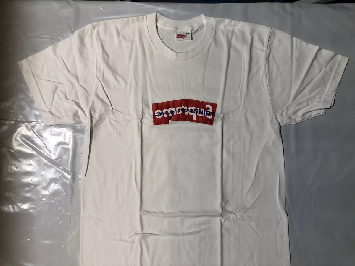 Supreme Comme des Garcons SHIRT CDG Box Logo Tee White L S/S 17