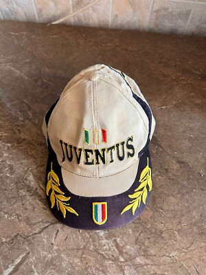 vintage 90s Juventus FC Spell Out Crest Soccer Football Hat Cap