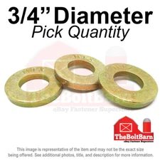 3/4" SAE Extra Thick Flat Washers Grade 8 Steel Zinc Yellow (Pick Quantity)
