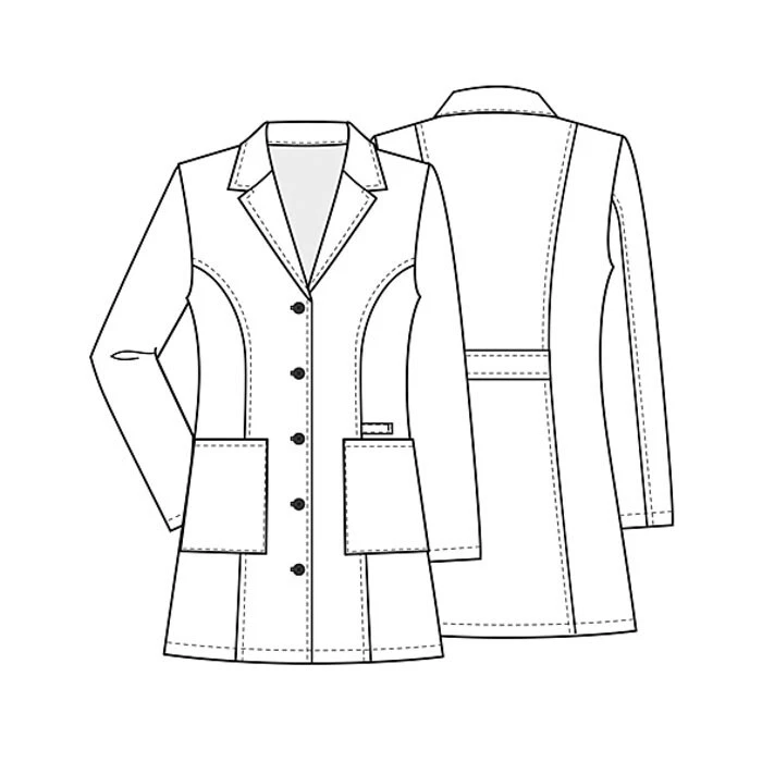 New Cherokee Womens Scrubs White Lab Coat Workwear Premium 33" 4439 - Image 2 of 4