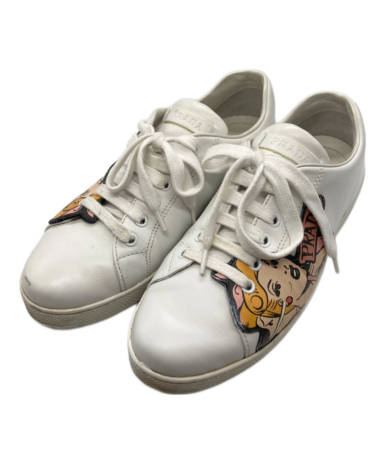 Sneakers Prada donna stringate piatte colore bianco taglia 39 5