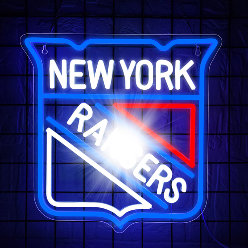 New York Hockey Leuchtreklame Ranger LED Schild New York Deko Eishockey Wanddeko