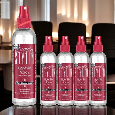 Simply Stylin Light Silk Spray with Free USA ship Anti Frizz Straight(Pack of 5)