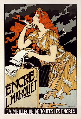 12865.Decor Poster.Room wall interior art design.Redhead writing a love letter