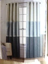 JCP HOME  SELENA WARSAW GRAY GROMMET PANEL CURTAIN DRAPES 50"W X 84" L NEW