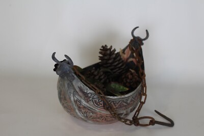 Hand Hammered Copper Dervish Kashkul Beggars Bowl