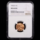 1955-D Lincoln Wheat Cent 1c - NGC GRADED MS66 RD