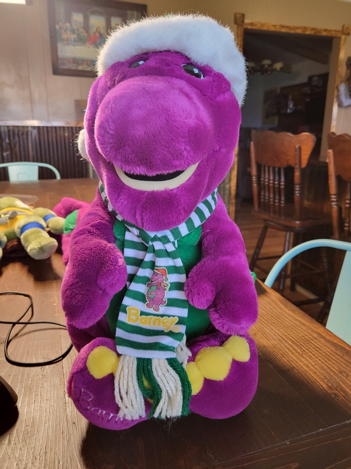 Vintage 1992 Plush Barney 16' Plush Christmas