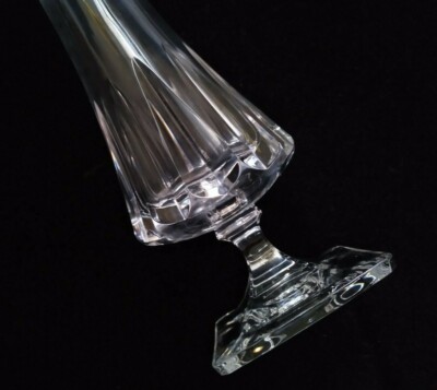 Marked Cristal De Sevres Crystal France Footed Vase 9-1/4