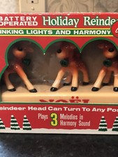 Battery Operated Holiday Reindeers 3 Vintage