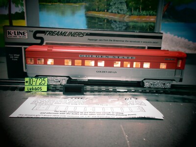 K-LINE K-4532-0479 GOLDEN STATE STREAMLINER ''GOLDEN DIVAN'' PASSENGER CAR NEW O.B