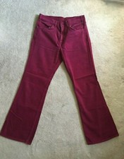 VTG WOMANS BIG E LEVI'S WHITE TAB FLARE BELL BOTTOM MAROON PANTS