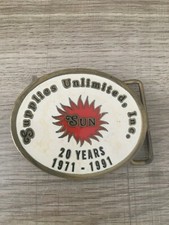 Vintage Supplies Unlimited Inc "SUN" 20 Years 1971-1991 Enamel Inlay Oval Buckle