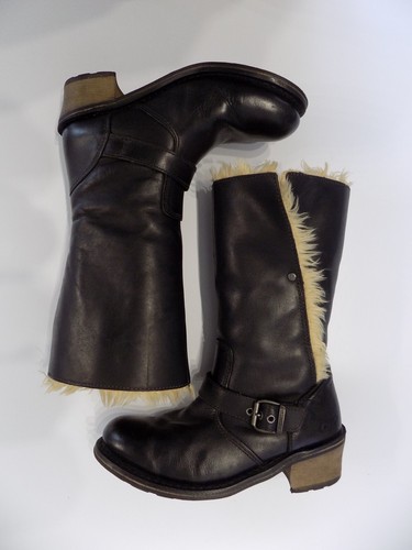 Botas de cuero negras Caterpillar CAT talla 5 para mujer media pantorrilla tacón bajo suela gruesa - Imagen 7 de 15