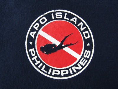 Apo Island SCUBA Dive T Shirt Philippines Marine Blue XL but Fits Like M/L New
