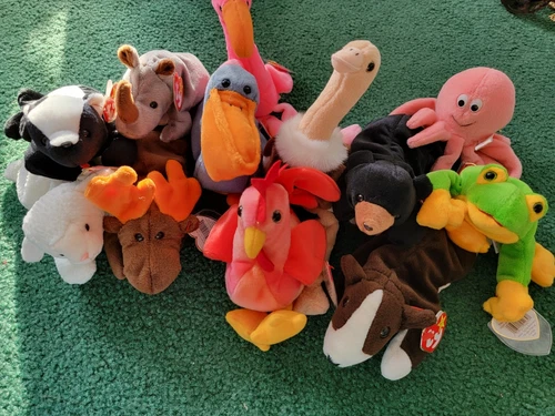 Vintage  90's Ty beanie babies lot of 12 very good condition  all with tags